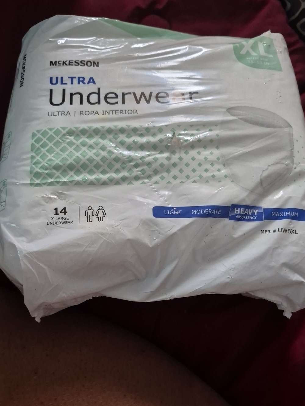 Ultra UNISEX White Protective Underwear - XL, 14 Count